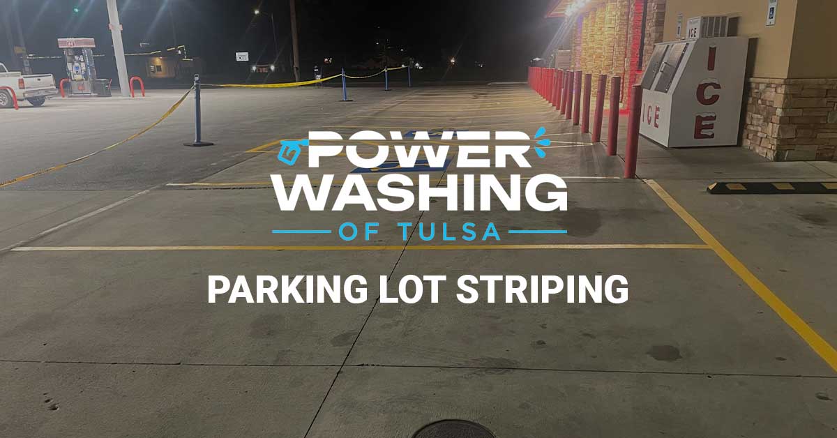 Parking Lot Striping From Power Washing Of Tulsa